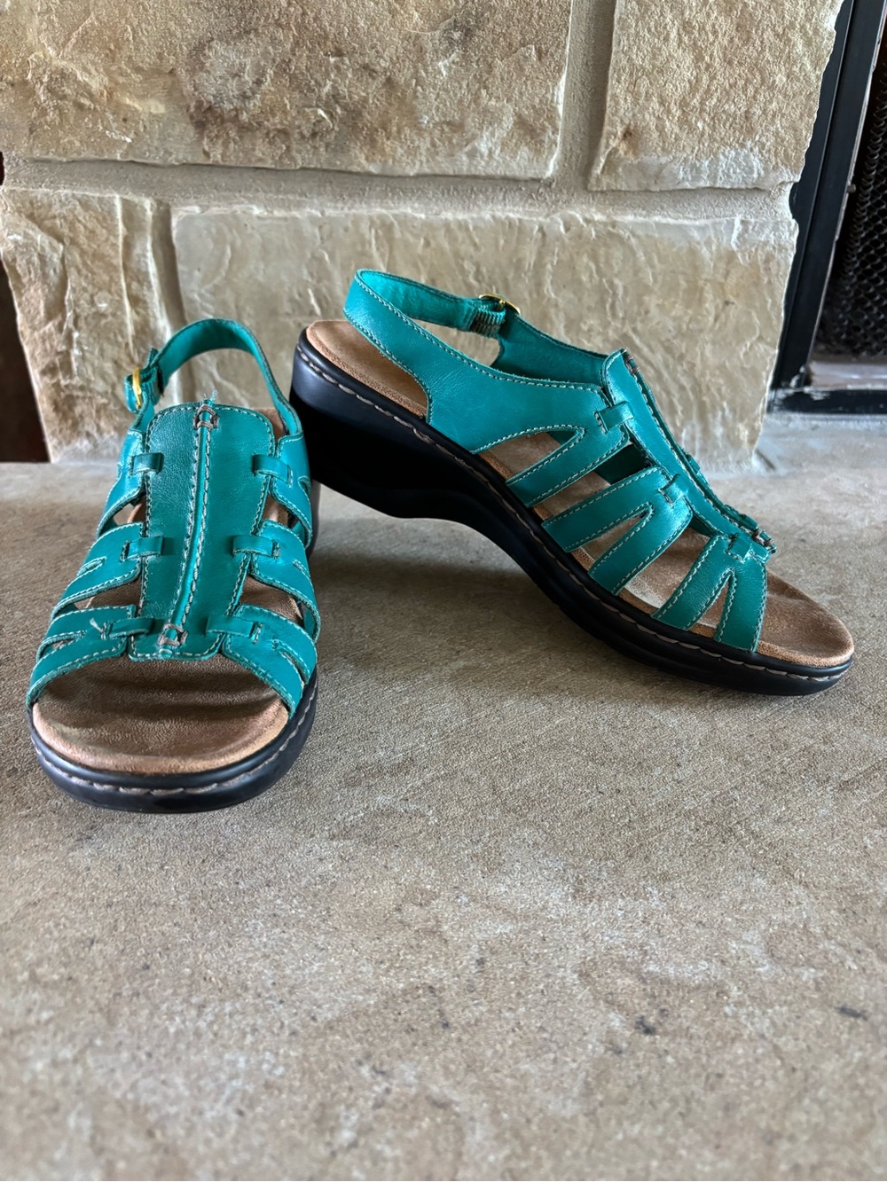 Clark’s Women's Teal Comfort Slingback Sandals